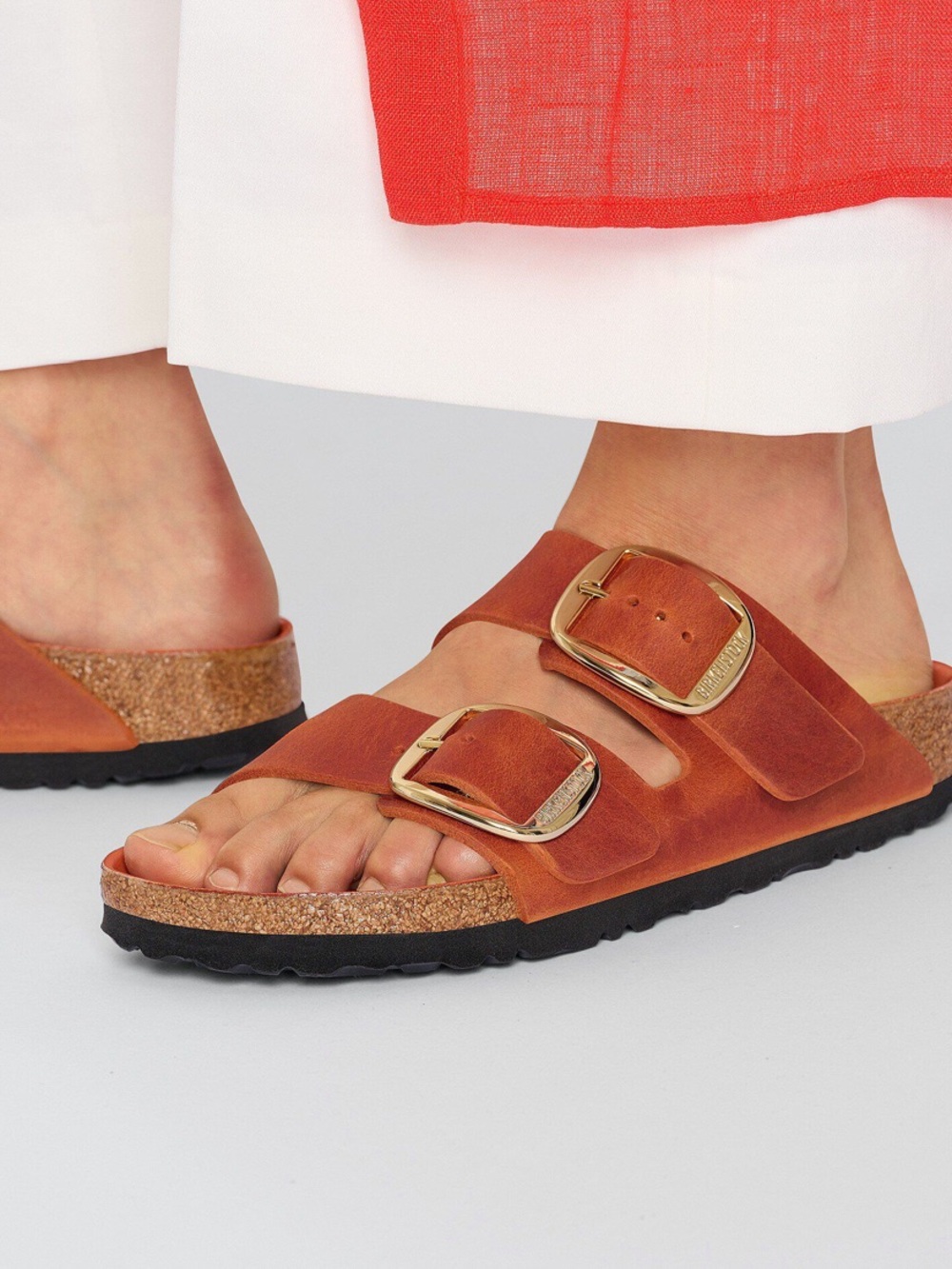 NWT- Birkenstock Arizona Big Buckle Oiled Leather Burnt Orange 39N